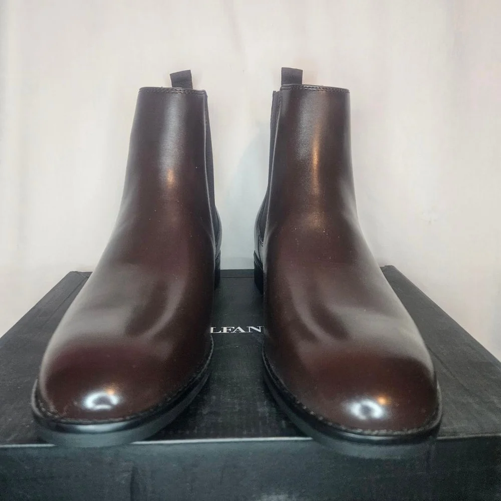 Alfani Luka 2 Brown Pull-On Chelsea Boots NWT Sz 12 Retail $70 Vegan Leather